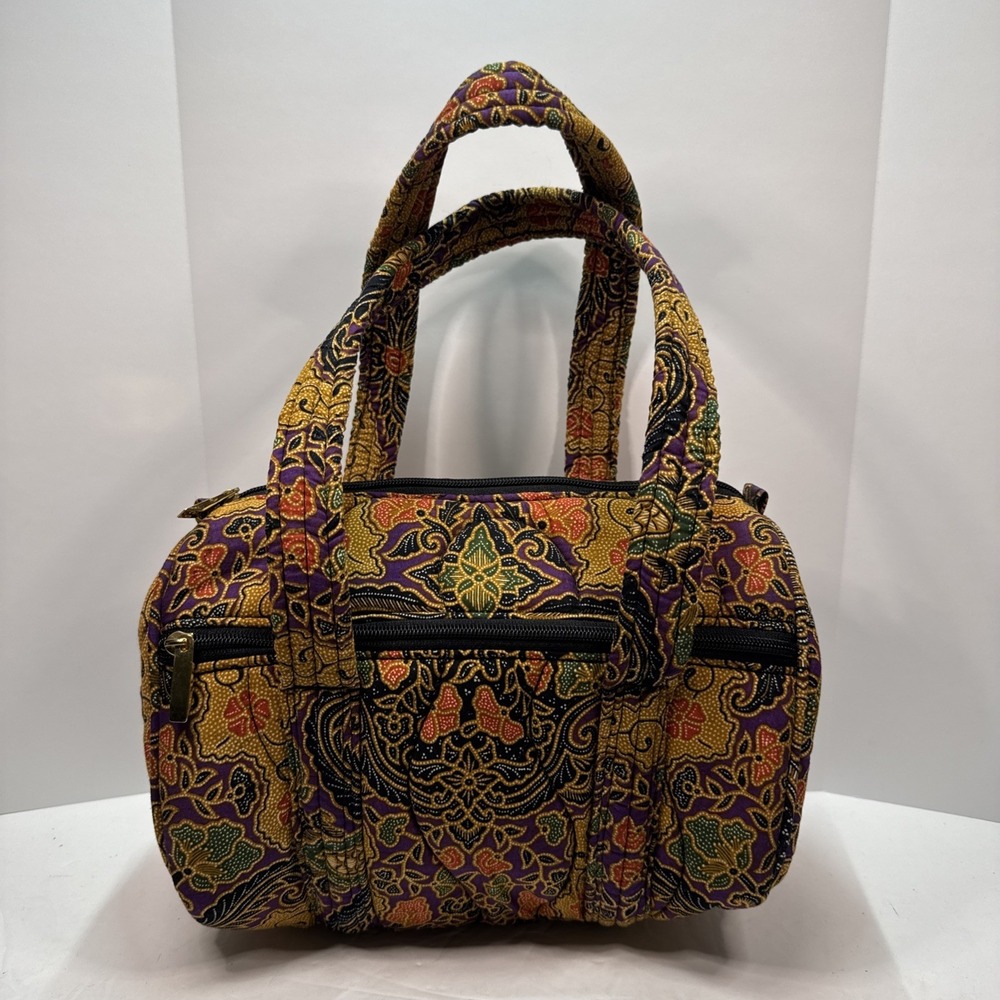 Isadora Fashions Indonesia Handbag Mini Duffel Purse Quilted 100% Cotton